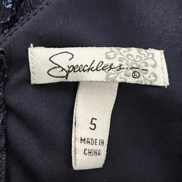 Speechless Women’s Sleeveless Fit Flare Lace Dress Back Zip Navy 5 Juniors - Picture 8 of 9